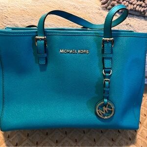 Michael Kors Turquoise Leather Handbag